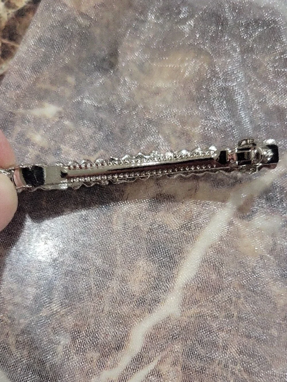 Crystal Rhinestone Women's Hair Barrette - Silver